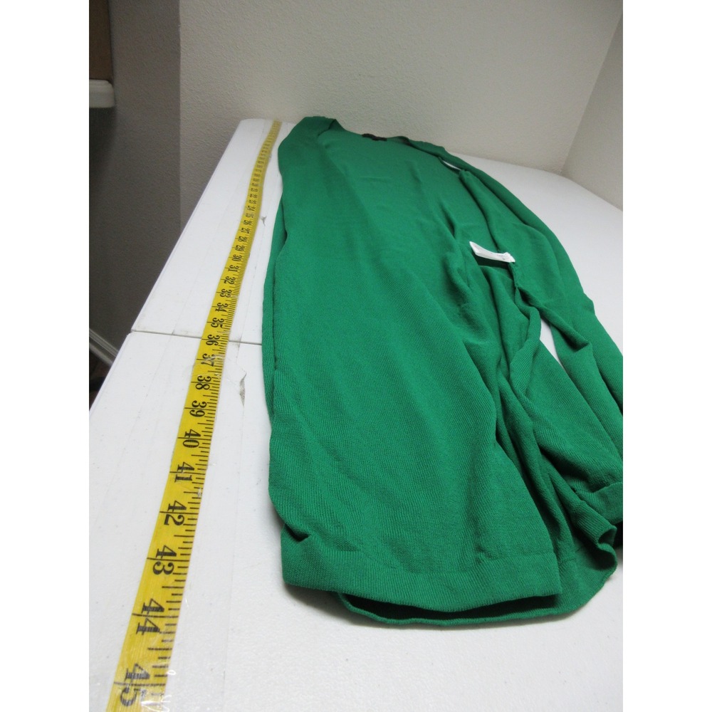 Vanity Basics Sweater Set Womens Size L Duster Twinset Kelly Green Stretch Knit - Picture 14 of 16